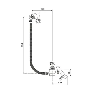 Excellent Moli syfon wannowy czyszczony od góry rozmiar do każdej wanny, chrom ARIN.3210CR