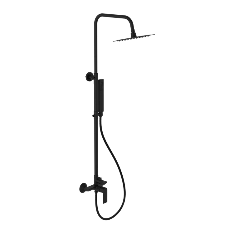 Excellent Glad Rain zestaw prysznicowy ścienny z deszczownicą 25 cm, czarny soft ARNL.1181BS