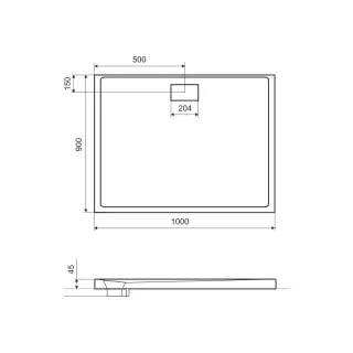 Excellent Zero brodzik prostokątny 100x90 cm akrylowy, niski, biały BREX.1203.100.090.WHN