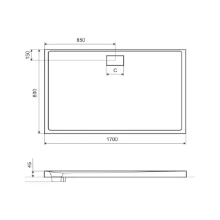Excellent Zero brodzik prostokątny 170x80 cm akrylowy, niski, biały BREX.1203.170.080.WHN