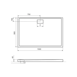 Excellent Zero brodzik prostokątny 150x90 cm akrylowy, niski, biały BREX.1203.150.090.WHN