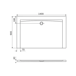 Excellent Forma X brodzik prostokątny 140x90 cm struktura, niski, czarny mat BREX.1403.140.090.BLN