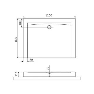 Excellent Forma Compact brodzik prostokątny 110x80 cm wysoki, biały połysk BREX.FOR118WHC