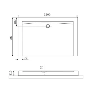 Excellent Forma Compact brodzik prostokątny 120x90 cm wysoki, biały połysk BREX.FOR12WHC