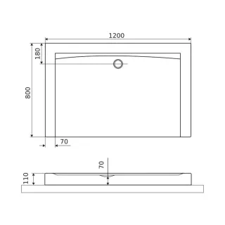 Excellent Forma Compact brodzik prostokątny 120x80 cm wysoki, biały połysk BREX.FOR128WHC