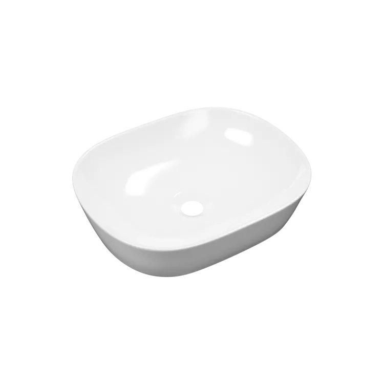 Actima Jima umywalka nablatowa 46x37 cm owalna, biały połysk CEAC.2001.465.WH