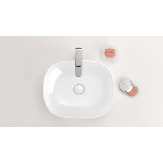 Actima Jima umywalka nablatowa 46x37 cm owalna, biały połysk CEAC.2001.465.WH