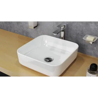 Actima Cori 38 umywalka nablatowa 38,5x38,5 cm kwadratowa, biały połysk CEAC.2201.WH