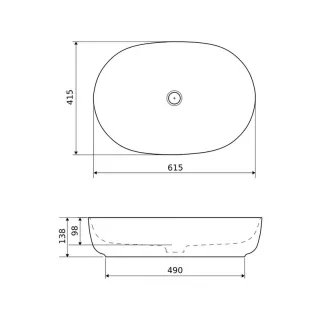 Actima Jima umywalka nablatowa 61x41 cm owalna, biały połysk CEAC.2001.615.WH