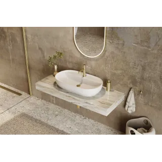 Excellent Jima umywalka nablatowa 71x41 cm owalna z otworem na baterię, biały połysk CEAC.2002.710.WH