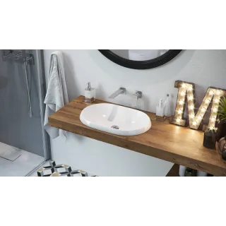 Actima Lupio umywalka nablatowa/wpuszczana 60x40 cm owalna, biały połysk CEAC.3818.600.WH