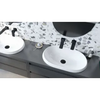 Actima Lupio umywalka nablatowa/wpuszczana 60x40 cm owalna, biały połysk CEAC.3818.600.WH