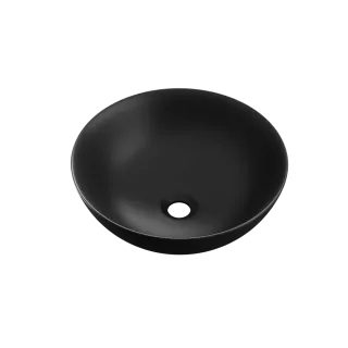 Actima Luqa umywalka nablatowa 40 cm okrągła, czarny mat...