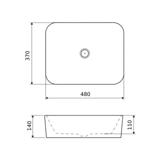 Excellent Forka 2.0 umywalka nablatowa 48x37 cm prostokątna, biały połysk CEAC.3402.480.WH