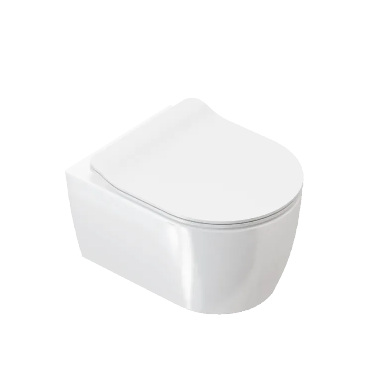 Excellent Doto D 48 miska WC 48 cm wisząca bezrantowa z deską wolnoopadającą, biały połysk CEEX.1404.485.WH