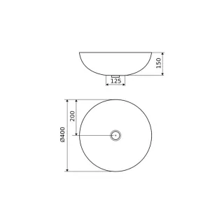 Actima Luqa umywalka nablatowa 40 cm okrągła, grafit mat CEAC.6401.400.GRM