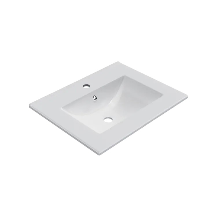 Excellent As umywalka meblowa 61x46,5 cm prostokątna z otworem na baterię, biały połysk CEEX.3617.600.WH