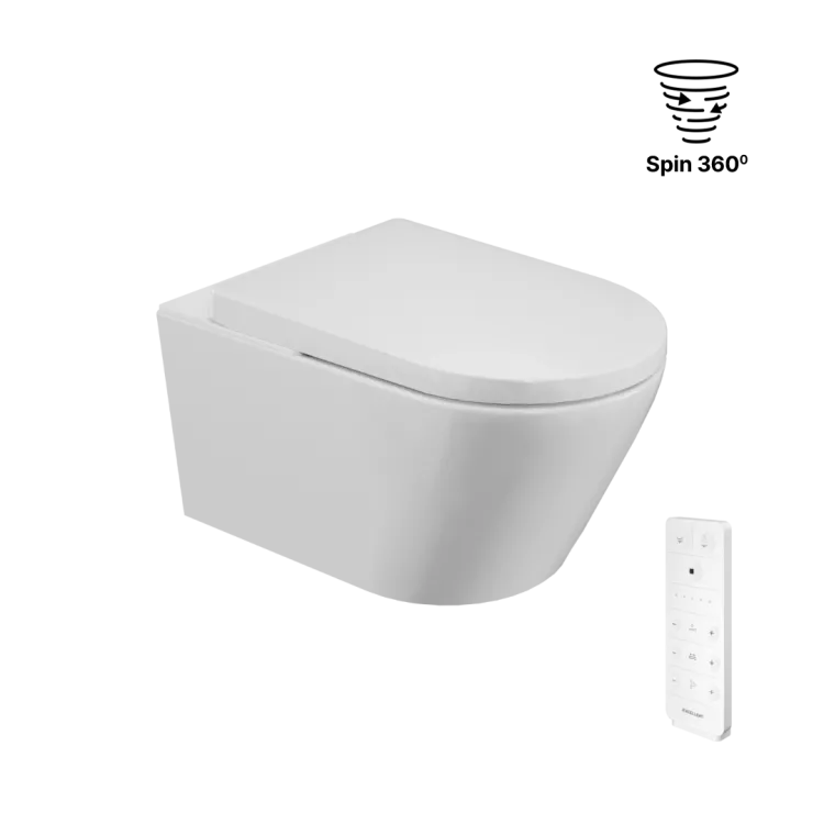 Excellent Dakota 2.2 Eco miska WC z funkcją bidetu z systemem spłukiwania Spin 360, sterowana pilotem, biały połysk CEEX.4024.59