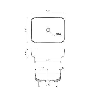 Excellent Cori 2.0 umywalka nablatowa 50x38 cm prostokątna, biały połysk CEEX.6901.500.WH