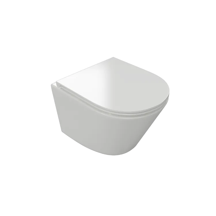 Excellent Joker miska WC 47 cm wisząca bezrantowa z deską wolnoopadającą, biały połysk CENL.4504.470.WH