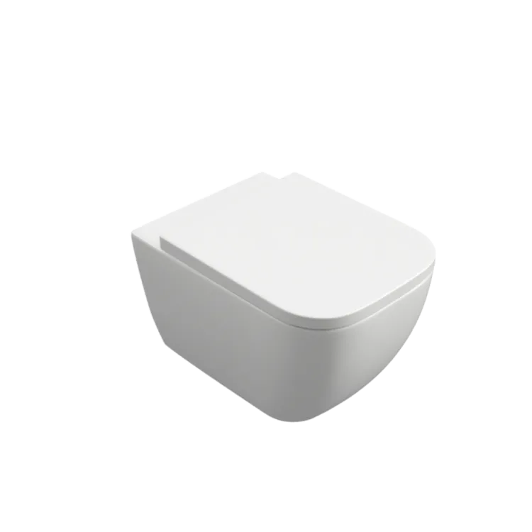 Excellent Ness miska WC 50 cm wisząca bezrantowa z deską wolnoopadającą, biały połysk CENL.3509.500.WH