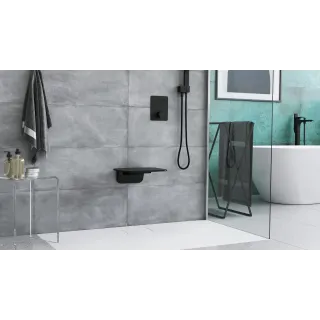 Actima Seduro siedzisko prysznicowe składane z powłoką antybakteryjną, czarny DOAC.1501BL