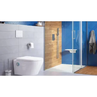 Actima Seduro siedzisko prysznicowe składane z powłoką antybakteryjną, biały / chrom DOAC.1501WH