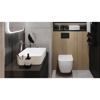 Excellent Rolo lusterko stojące powiększające, czarny mat DOEX.1520BL