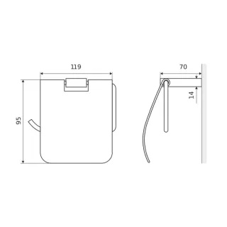 Excellent Riko uchwyt na papier z klapką, chrom DOEX.1607CR
