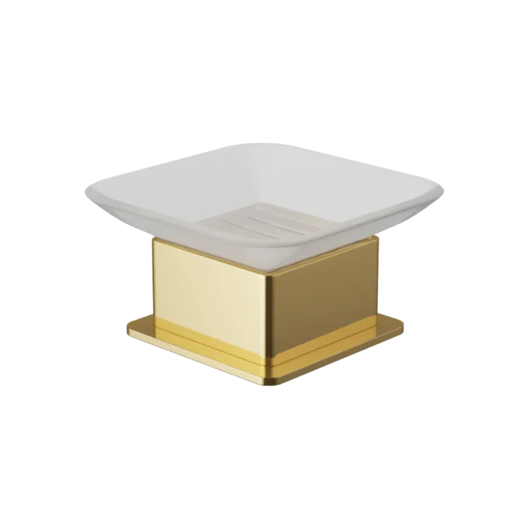 Excellent Riko mydelniczka stojąca szklana, złoty połysk DOEX.1613GL