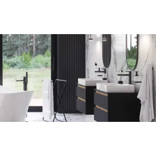 Excellent Riko kubek stojący szklany, czarny mat DOEX.1614BL