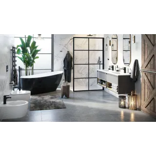 Excellent Riko kubek stojący szklany, czarny mat DOEX.1614BL