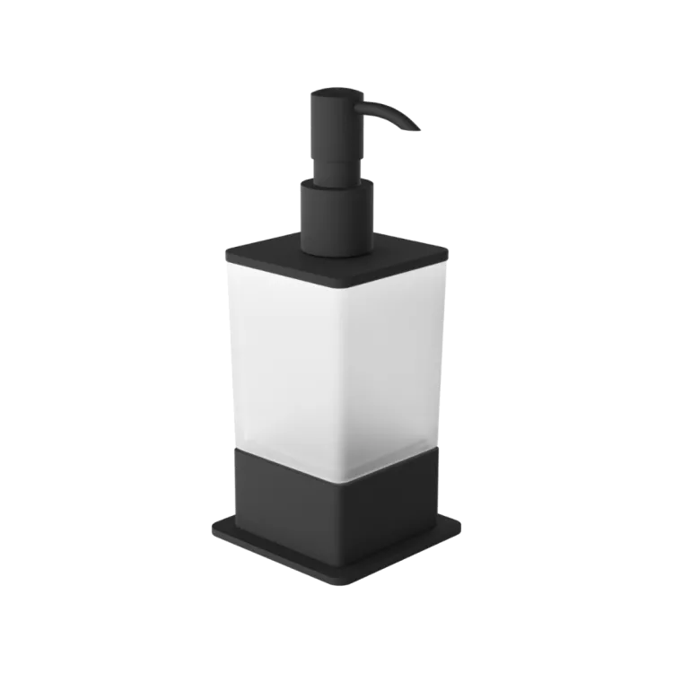 Excellent Riko dozownik do mydła w płynie stojący, czarny mat DOEX.1616BL