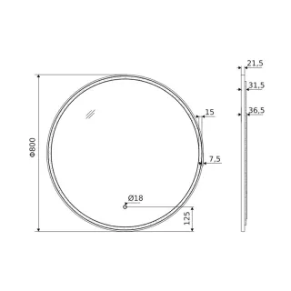 Excellent Corido lustro łazienkowe 80 cm okrągłe oświetlenie LED mata grzewcza, złoty szczotkowany DOEX.CO080.GB