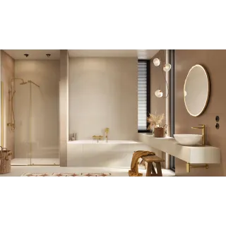 Excellent Corido lustro łazienkowe 80 cm okrągłe oświetlenie LED mata grzewcza, miedziany szczotkowany DOEX.CO080.CB