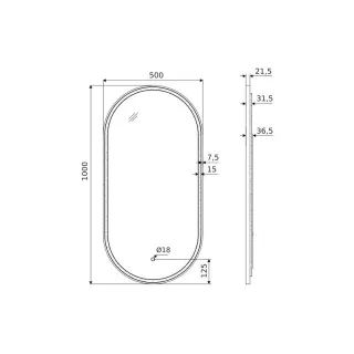 Excellent Corido lustro łazienkowe 100x50 cm owalne, oświetlenie LED mata grzewcza, złoty szczotkowany DOEX.CO100.050.GB