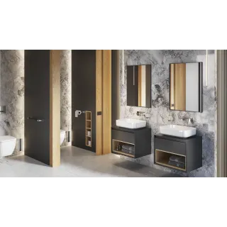 Excellent Kuadro lustro łazienkowe 80x60 cm prostokątne, czarny mat DOEX.KU080.060.BL