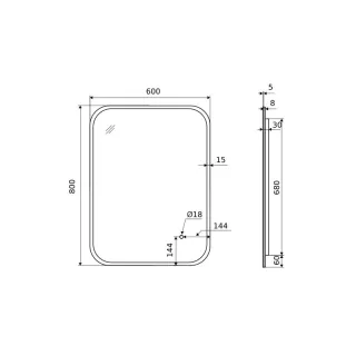 Excellent Lumiro lustro łazienkowe 80x60 cm prostokątne, oświetlenie LED mata grzewcza, rama akrylowa DOEX.LU080.060.AC