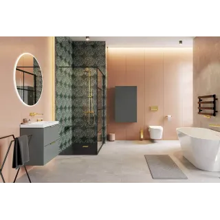 Excellent Lumiro lustro łazienkowe 100 cm okrągłe oświetlenie LED mata grzewcza, rama akrylowa DOEX.LU100.AC