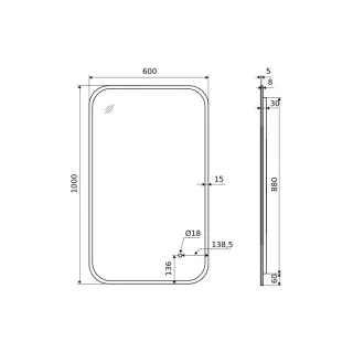 Excellent Lumiro lustro łazienkowe 100x60 cm prostokątne, oświetlenie LED mata grzewcza, rama akrylowa DOEX.LU100.060.AC