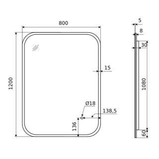 Excellent Lumiro lustro łazienkowe 120x80 cm prostokątne, oświetlenie LED mata grzewcza, rama akrylowa DOEX.LU120.080.AC