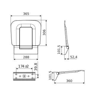 Excellent Seduro Premium siedzisko prysznicowe składane, wolnoopadające z powłoką antybakteryjną, biały DOEX.SP365.306.WH