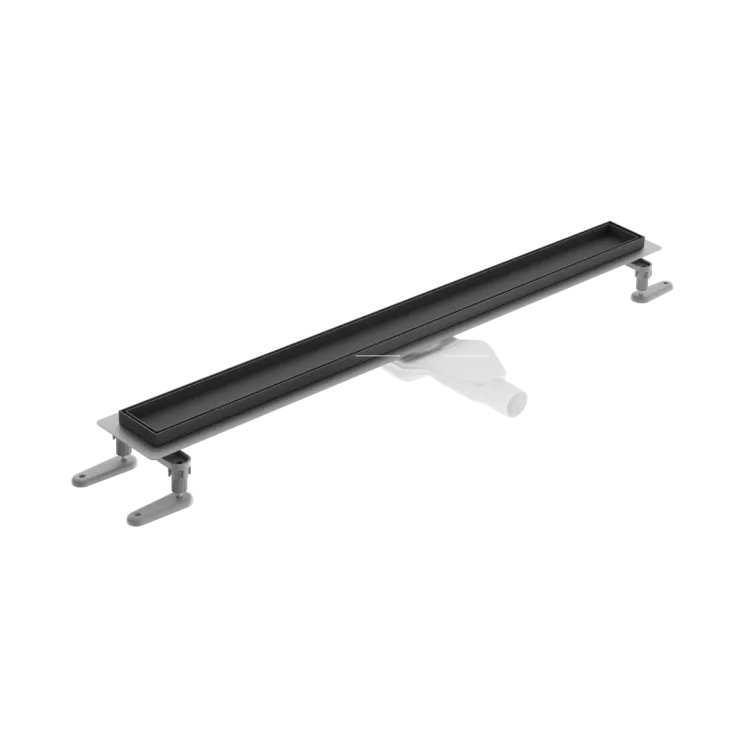 Excellent Stilio odpływ liniowy 60 cm z kołnierzem ruszt do wypełnienia płytką, czarny mat INEX.1515.600.P.BL