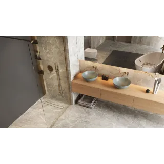 Excellent Stilio odpływ liniowy 60 cm z kołnierzem ruszt do wypełnienia płytką, miedziany szczotkowany INEX.1515.600.P.CB