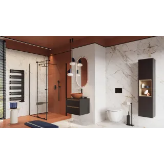 Excellent Stilio odpływ liniowy 60 cm z kołnierzem ruszt dekoracyjny, czarny mat INEX.1515.600.R.BL