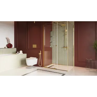 Excellent Stilio odpływ liniowy 70 cm z kołnierzem ruszt dekoracyjny, złoty szczotkowany INEX.1515.700.R.GB