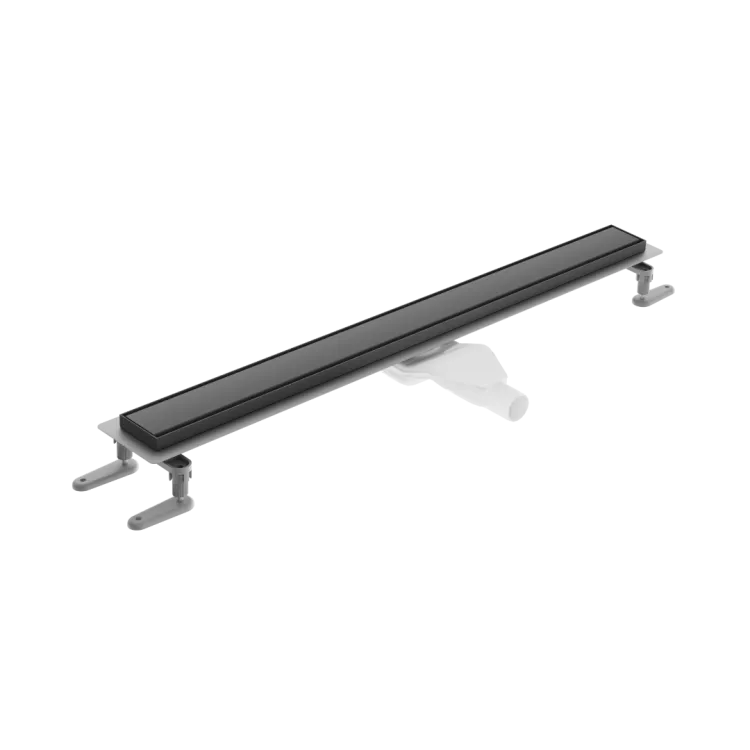 Excellent Stilio odpływ liniowy 90 cm z kołnierzem ruszt dekoracyjny, czarny mat INEX.1515.900.R.BL