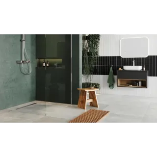 Excellent Stilio odpływ liniowy 90 cm z kołnierzem ruszt dekoracyjny, stal nierdzewna polerowana INEX.1515.900.R.SNP