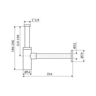 Excellent D54 syfon umywalkowy, stal nierdzewna, chrom INEX.2018CR