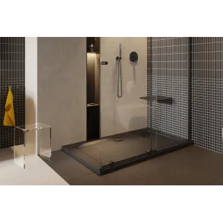 Excellent Vert syfon do brodzika czarny 90 mm z pokrywą, czarny mat INEX.2116.90.BLBL